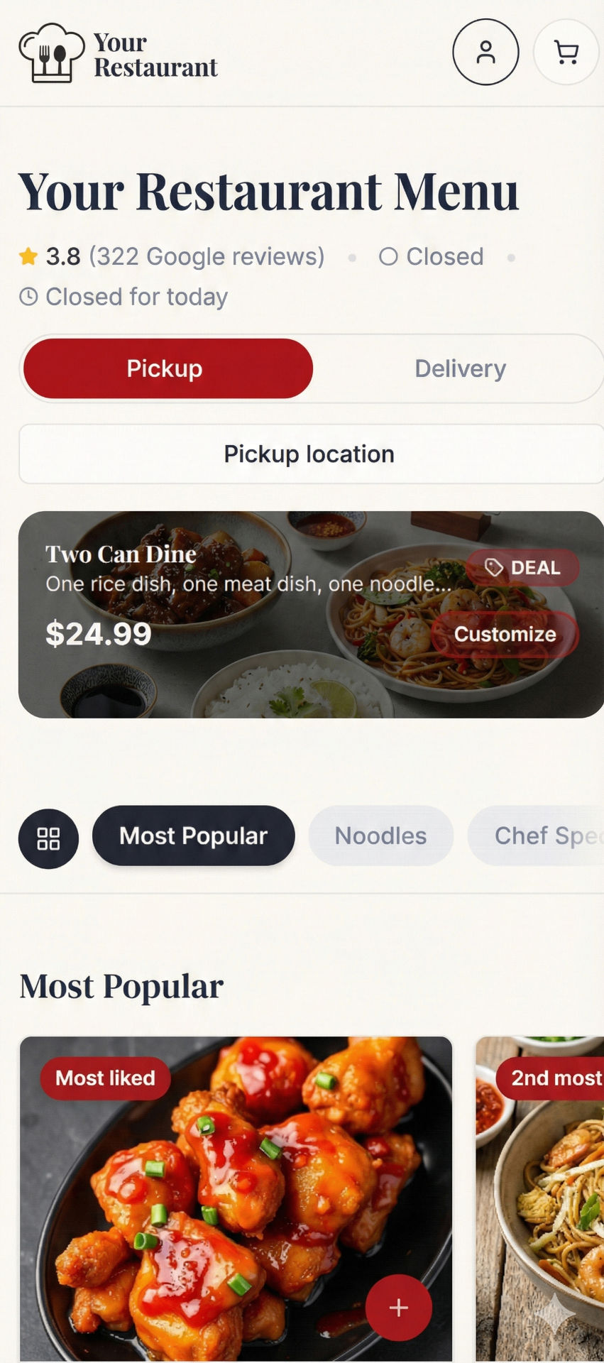 Mobile app mockup