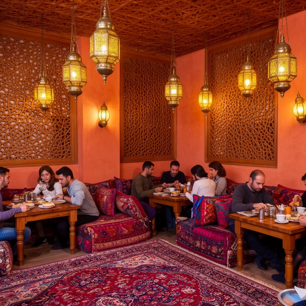 Vibrant dining room filled with guests enjoying their meals