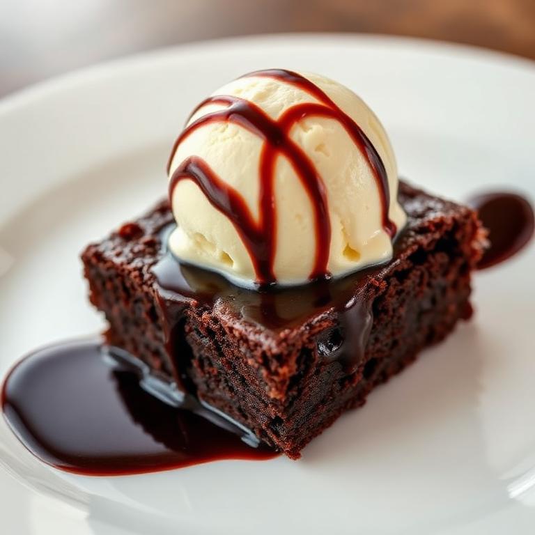 Brownie with Vanilla Ice Cream